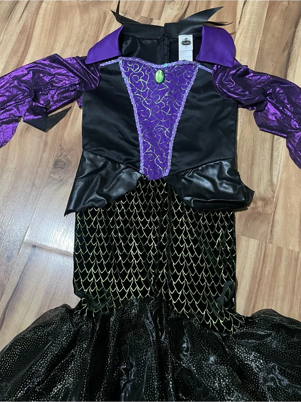Disney Villains Maleficent Girls Costume Dress Purple Black Size M 8-10